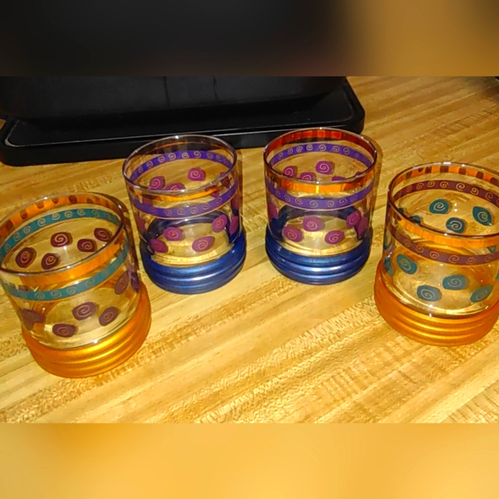 Set Of 4 Sakura Sango Vintage Cocktail Glasses Very MCM In Terrific Condition